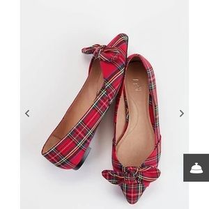 Never Worn J Jill Simone Bow Flats Red Multi